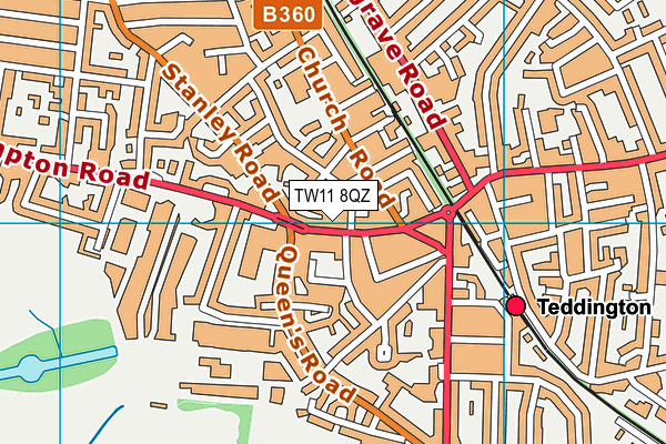 TW11 8QZ map - OS VectorMap District (Ordnance Survey) TW11 8QZ map - OS VectorMap District (Ordnance Survey)