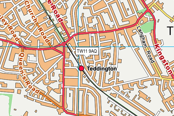 TW11 9AQ map - OS VectorMap District (Ordnance Survey) TW11 9AQ map - OS VectorMap District (Ordnance Survey)