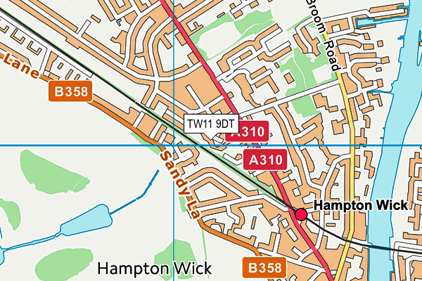 TW11 9DT map - OS VectorMap District (Ordnance Survey) TW11 9DT map - OS VectorMap District (Ordnance Survey)
