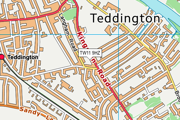 TW11 9HZ map - OS VectorMap District (Ordnance Survey)