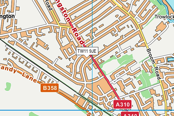 TW11 9JE map - OS VectorMap District (Ordnance Survey) TW11 9JE map - OS VectorMap District (Ordnance Survey)