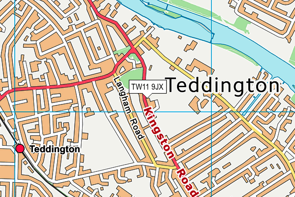 TW11 9JX map - OS VectorMap District (Ordnance Survey) TW11 9JX map - OS VectorMap District (Ordnance Survey)