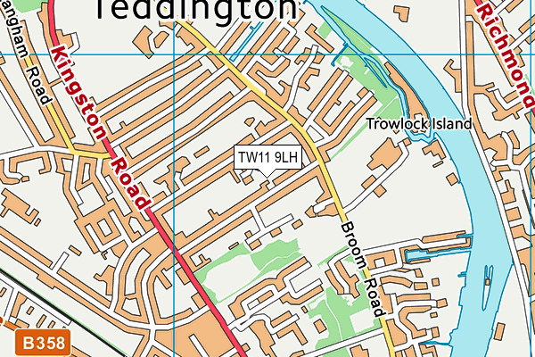 TW11 9LH map - OS VectorMap District (Ordnance Survey) TW11 9LH map - OS VectorMap District (Ordnance Survey)