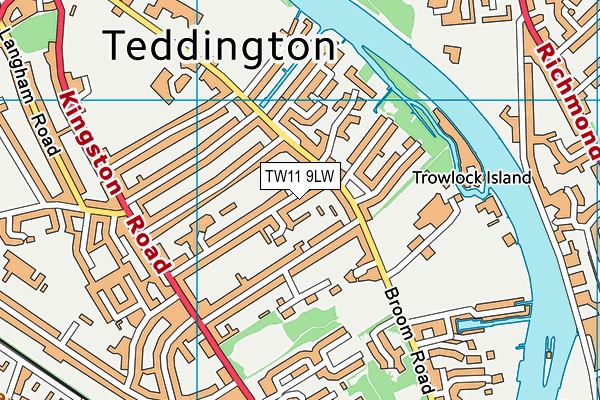 TW11 9LW map - OS VectorMap District (Ordnance Survey) TW11 9LW map - OS VectorMap District (Ordnance Survey)