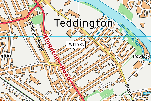 TW11 9PA map - OS VectorMap District (Ordnance Survey) TW11 9PA map - OS VectorMap District (Ordnance Survey)