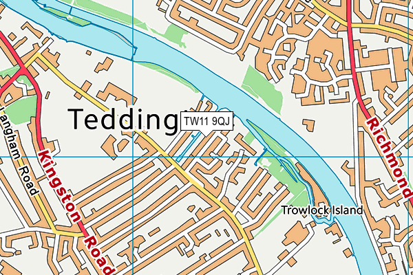 TW11 9QJ map - OS VectorMap District (Ordnance Survey) TW11 9QJ map - OS VectorMap District (Ordnance Survey)