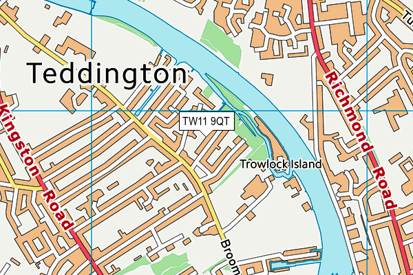 TW11 9QT map - OS VectorMap District (Ordnance Survey) TW11 9QT map - OS VectorMap District (Ordnance Survey)