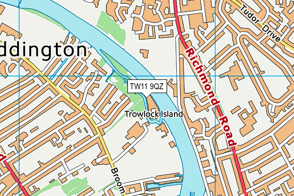 TW11 9QZ map - OS VectorMap District (Ordnance Survey) TW11 9QZ map - OS VectorMap District (Ordnance Survey)
