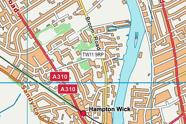 TW11 9RP map - OS VectorMap District (Ordnance Survey) TW11 9RP map - OS VectorMap District (Ordnance Survey)