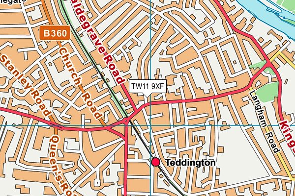 TW11 9XF map - OS VectorMap District (Ordnance Survey) TW11 9XF map - OS VectorMap District (Ordnance Survey)