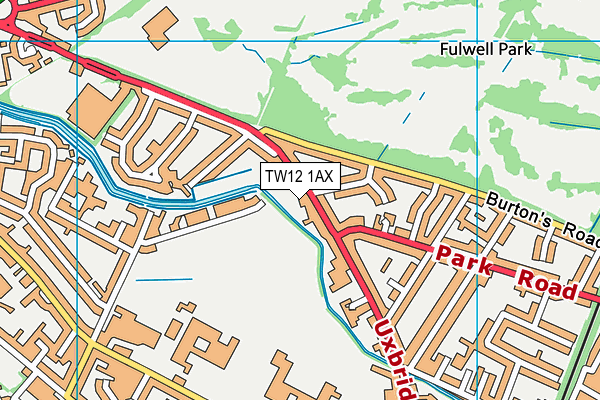 TW12 1AX map - OS VectorMap District (Ordnance Survey) TW12 1AX map - OS VectorMap District (Ordnance Survey)