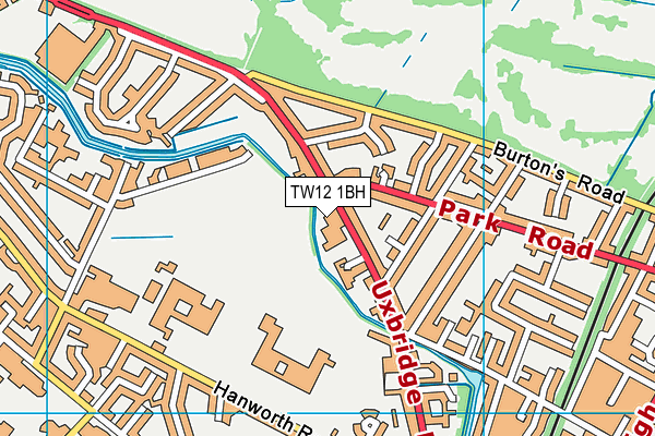 TW12 1BH map - OS VectorMap District (Ordnance Survey)