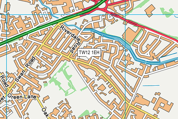 TW12 1EH map - OS VectorMap District (Ordnance Survey) TW12 1EH map - OS VectorMap District (Ordnance Survey)