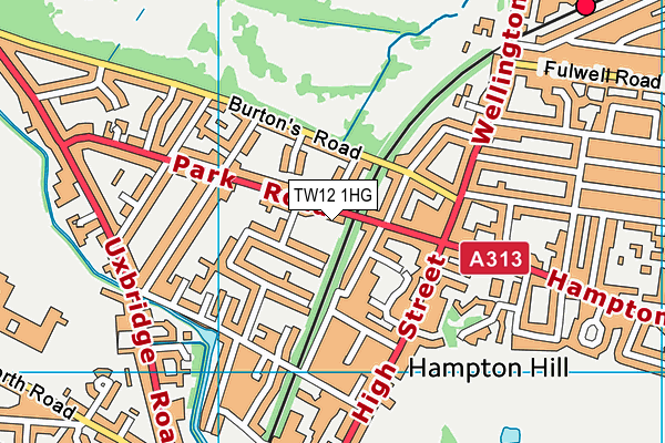 TW12 1HG map - OS VectorMap District (Ordnance Survey) TW12 1HG map - OS VectorMap District (Ordnance Survey)