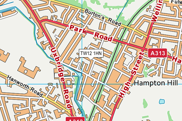TW12 1HN map - OS VectorMap District (Ordnance Survey) TW12 1HN map - OS VectorMap District (Ordnance Survey)