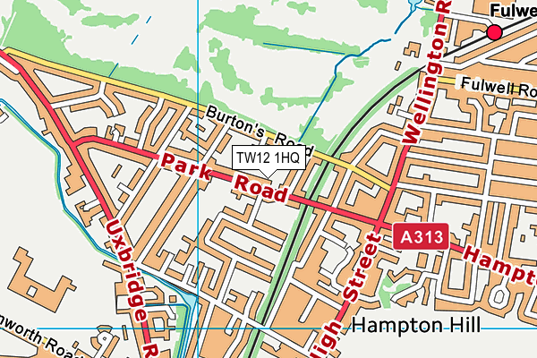 TW12 1HQ map - OS VectorMap District (Ordnance Survey)
