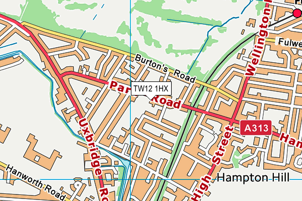 TW12 1HX map - OS VectorMap District (Ordnance Survey) TW12 1HX map - OS VectorMap District (Ordnance Survey)