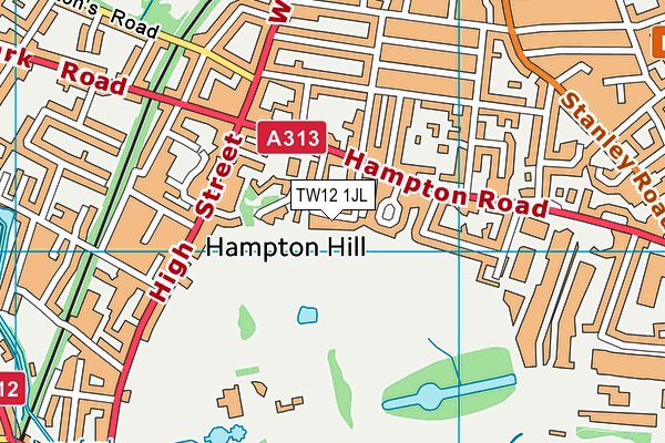 TW12 1JL map - OS VectorMap District (Ordnance Survey)