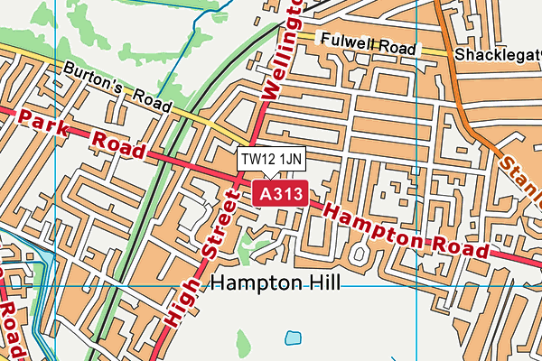 TW12 1JN map - OS VectorMap District (Ordnance Survey)