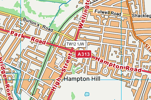 TW12 1JW map - OS VectorMap District (Ordnance Survey) TW12 1JW map - OS VectorMap District (Ordnance Survey)