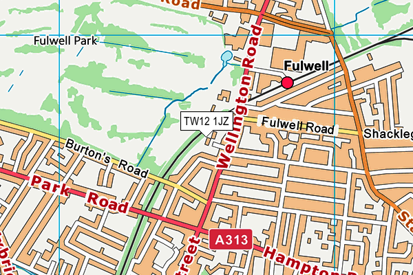 TW12 1JZ map - OS VectorMap District (Ordnance Survey) TW12 1JZ map - OS VectorMap District (Ordnance Survey)