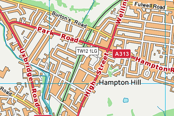 TW12 1LG map - OS VectorMap District (Ordnance Survey) TW12 1LG map - OS VectorMap District (Ordnance Survey)