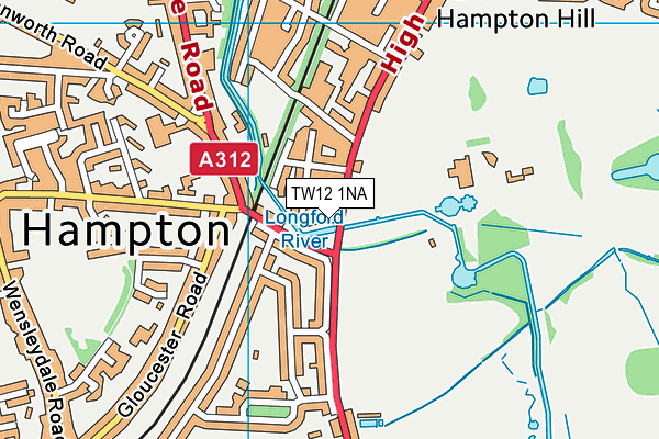 TW12 1NA map - OS VectorMap District (Ordnance Survey) TW12 1NA map - OS VectorMap District (Ordnance Survey)