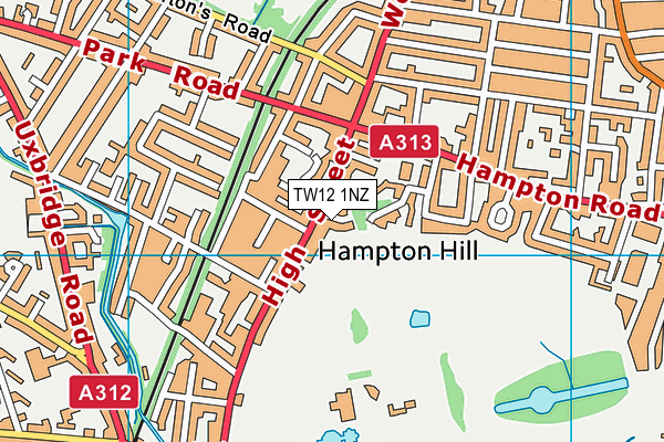 TW12 1NZ map - OS VectorMap District (Ordnance Survey) TW12 1NZ map - OS VectorMap District (Ordnance Survey)
