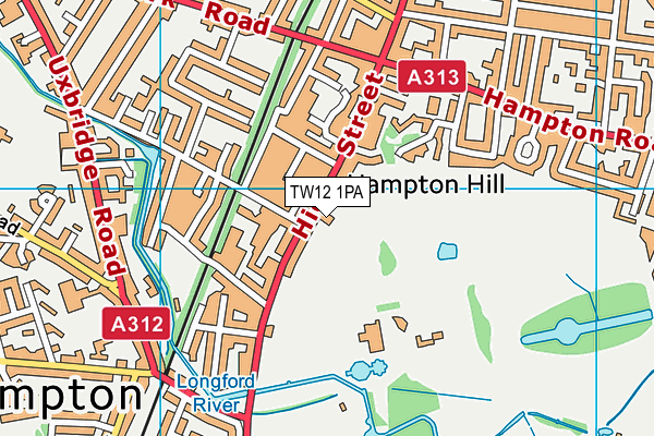 TW12 1PA map - OS VectorMap District (Ordnance Survey) TW12 1PA map - OS VectorMap District (Ordnance Survey)