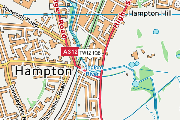 TW12 1QB map - OS VectorMap District (Ordnance Survey)