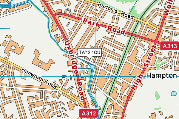 TW12 1QU map - OS VectorMap District (Ordnance Survey) TW12 1QU map - OS VectorMap District (Ordnance Survey)