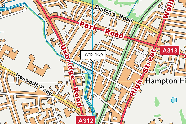 TW12 1QY map - OS VectorMap District (Ordnance Survey) TW12 1QY map - OS VectorMap District (Ordnance Survey)