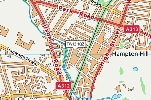 TW12 1QZ map - OS VectorMap District (Ordnance Survey)