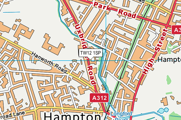 TW12 1SP map - OS VectorMap District (Ordnance Survey) TW12 1SP map - OS VectorMap District (Ordnance Survey)