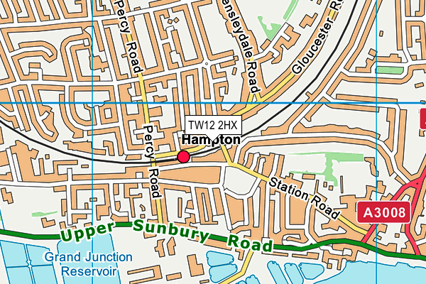 TW12 2HX map - OS VectorMap District (Ordnance Survey) TW12 2HX map - OS VectorMap District (Ordnance Survey)