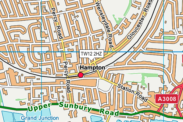 TW12 2HZ map - OS VectorMap District (Ordnance Survey)