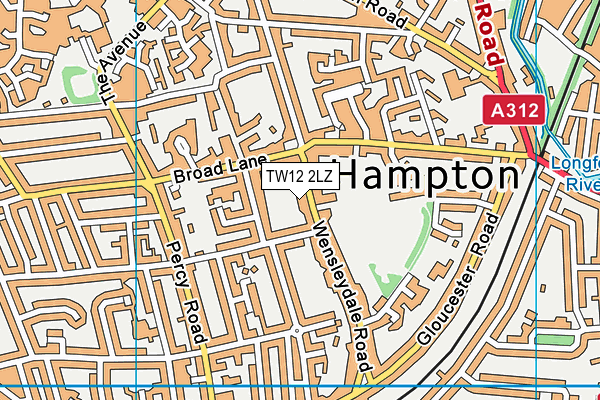 TW12 2LZ map - OS VectorMap District (Ordnance Survey) TW12 2LZ map - OS VectorMap District (Ordnance Survey)