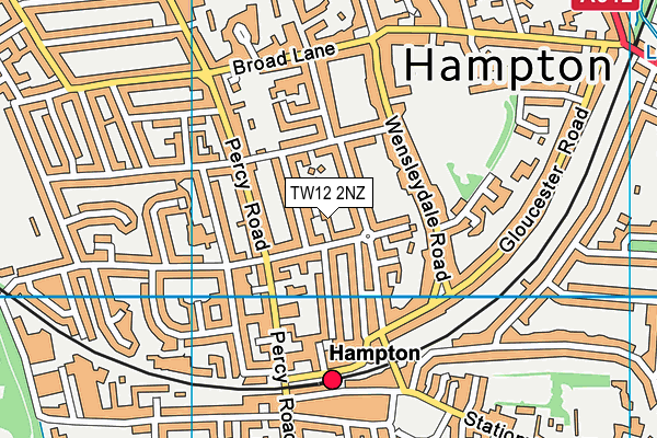 TW12 2NZ map - OS VectorMap District (Ordnance Survey) TW12 2NZ map - OS VectorMap District (Ordnance Survey)