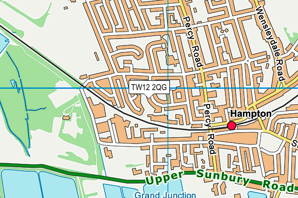 TW12 2QG map - OS VectorMap District (Ordnance Survey) TW12 2QG map - OS VectorMap District (Ordnance Survey)
