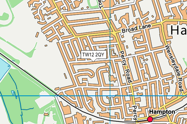 TW12 2QY map - OS VectorMap District (Ordnance Survey) TW12 2QY map - OS VectorMap District (Ordnance Survey)