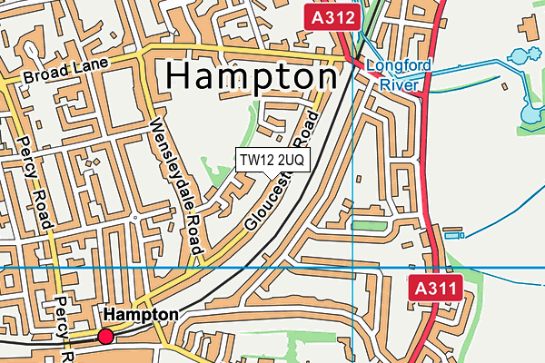 TW12 2UQ map - OS VectorMap District (Ordnance Survey)