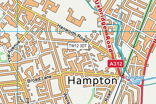 TW12 3DT map - OS VectorMap District (Ordnance Survey) TW12 3DT map - OS VectorMap District (Ordnance Survey)