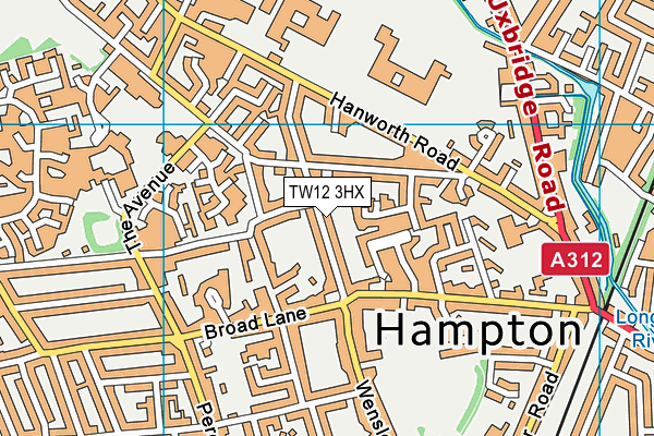 TW12 3HX map - OS VectorMap District (Ordnance Survey) TW12 3HX map - OS VectorMap District (Ordnance Survey)