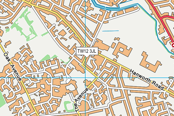 TW12 3JL map - OS VectorMap District (Ordnance Survey) TW12 3JL map - OS VectorMap District (Ordnance Survey)