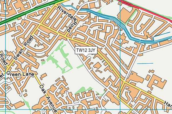 TW12 3JY map - OS VectorMap District (Ordnance Survey) TW12 3JY map - OS VectorMap District (Ordnance Survey)