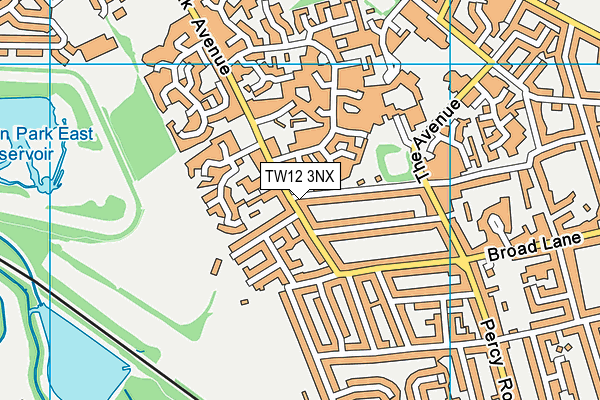 TW12 3NX map - OS VectorMap District (Ordnance Survey) TW12 3NX map - OS VectorMap District (Ordnance Survey)