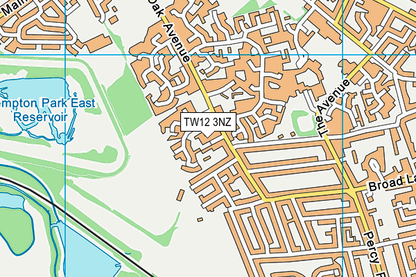 TW12 3NZ map - OS VectorMap District (Ordnance Survey) TW12 3NZ map - OS VectorMap District (Ordnance Survey)