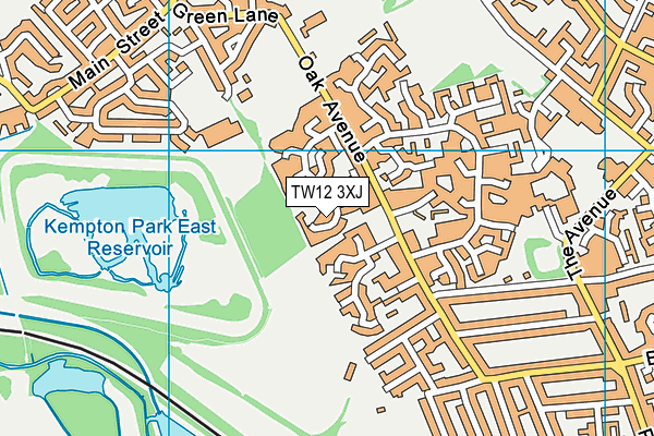 TW12 3XJ map - OS VectorMap District (Ordnance Survey) TW12 3XJ map - OS VectorMap District (Ordnance Survey)