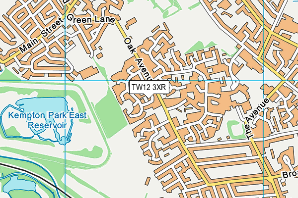 TW12 3XR map - OS VectorMap District (Ordnance Survey) TW12 3XR map - OS VectorMap District (Ordnance Survey)