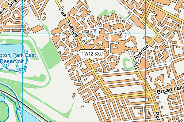 TW12 3XU map - OS VectorMap District (Ordnance Survey) TW12 3XU map - OS VectorMap District (Ordnance Survey)